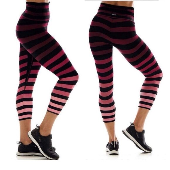 K Deer Cathy Signature Stripe Capri Length High Rise Ombre Leggings Women S Read - Picture 1 of 10